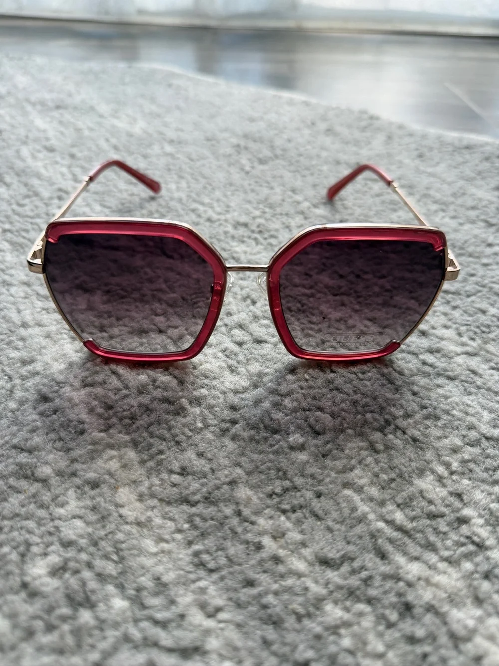 Guess Women’s Sunglasses GF0418/S 69T 58-20-15’3 Gold Rectangular Frame